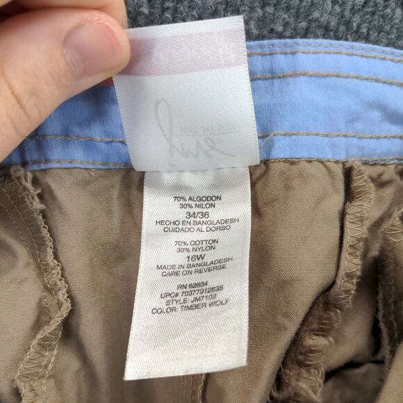 JMS Just My Size Womens Shaped Fit Pants Size 16W Tan Brown Logo - Picture 11 of 11